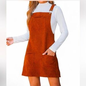 Cupshe Rust Corduroy Mini Dress